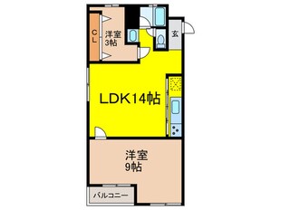 花屋敷第２コ－ポラス(401)の物件間取画像